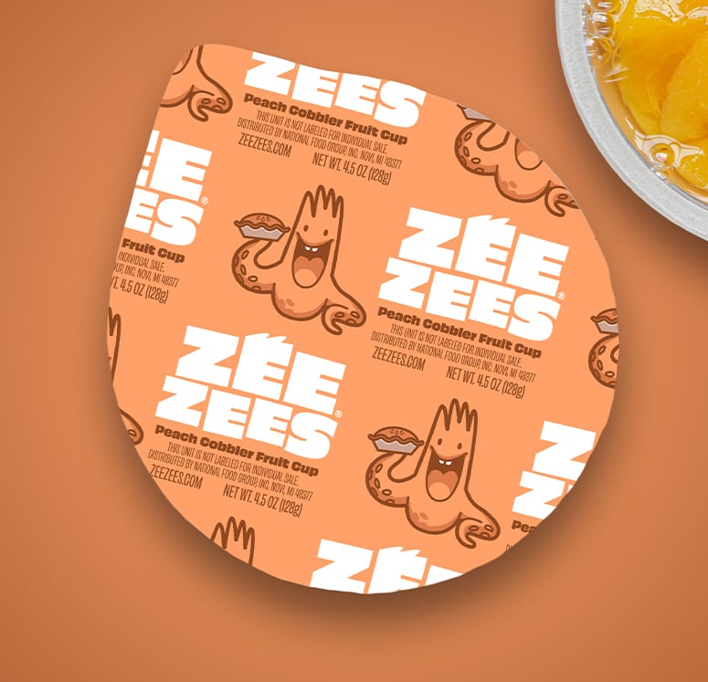 Zee Zees Fruit Cups - Peach Cobbler - POS